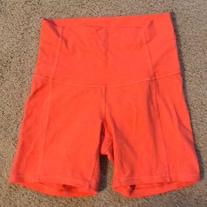 High Rise Lululemon Bike Shorts - Coral Women 4